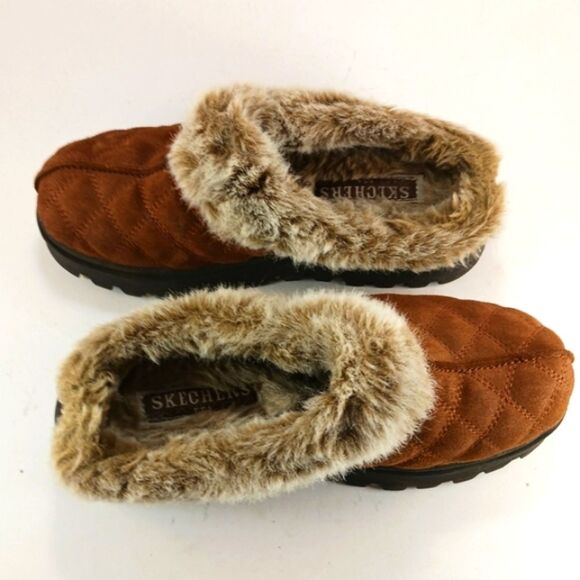 Skechers Fortress Clog/Slipper Suede Faux Fur Lined Chunky Women's 7.5.......... - Picture 6 of 11